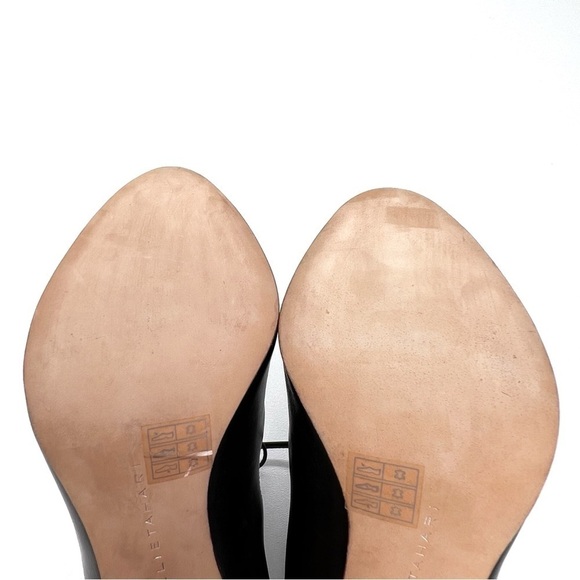 Elie Tahari Orin Heeled Booties Size 6.5 Black Leather Peep Toe Laced EUC - Picture 9 of 13